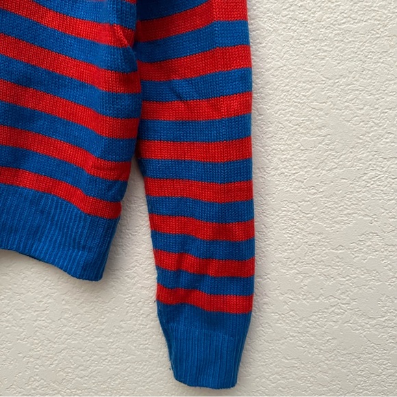 Disney x Forever 21 Vintage Style Donald Duck Sweater Sz Medium Blue Red stripe - Picture 5 of 8